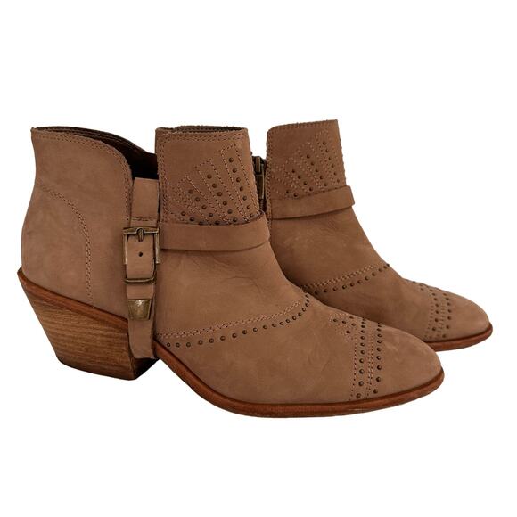 Vince Camuto Brown Leather Dorintina Studded Booties Size 10 - Picture 1 of 10
